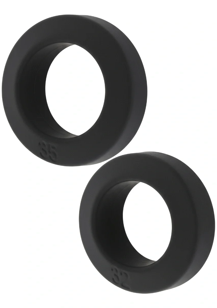 Hidden Desire Set 2 Inele de Penis Double Stackers C-Rings Silicon Lichid Negru