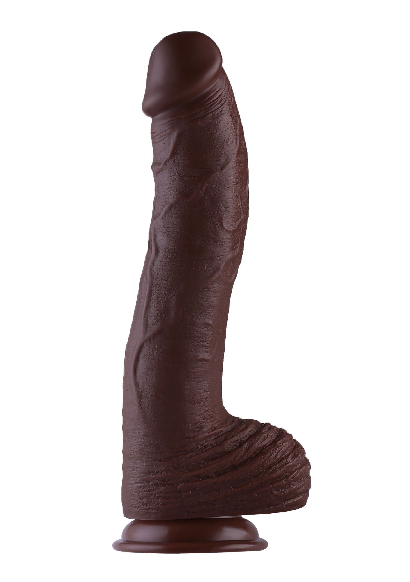 Hismith Dildo Realist Conectare KlicLok pentru Masini de Sex Maro 32 cm