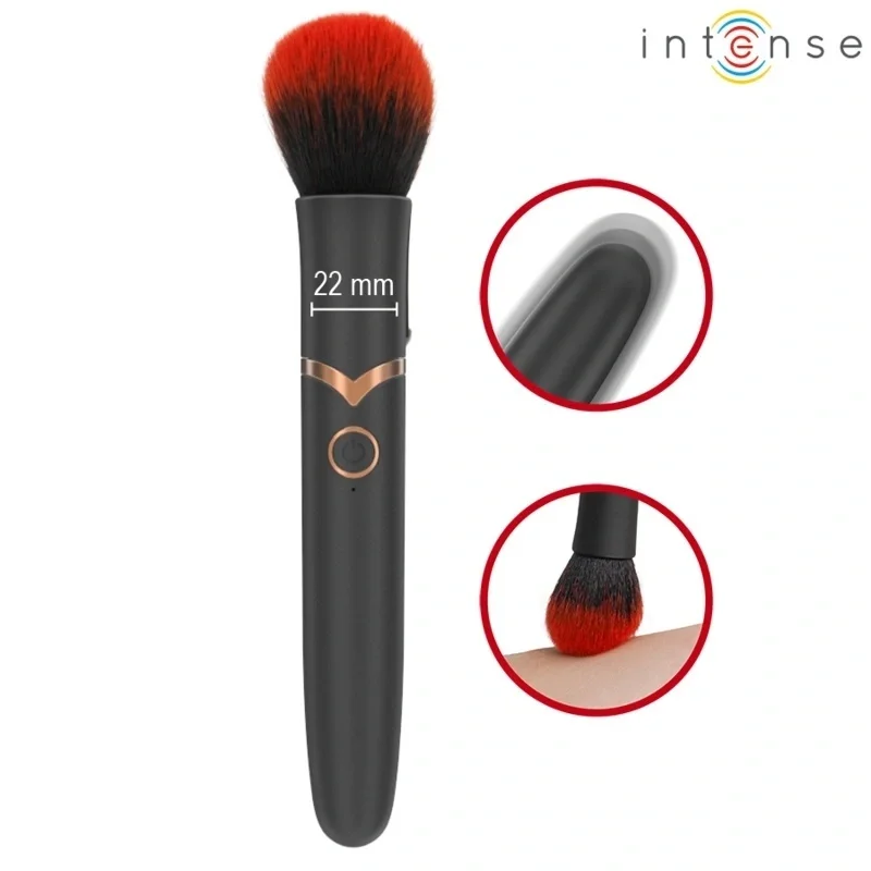 Intense Toys Vibrator Brush Emilia 10 Moduri Vibratii Functie Incalzire Silicon USB Negru 16 cm