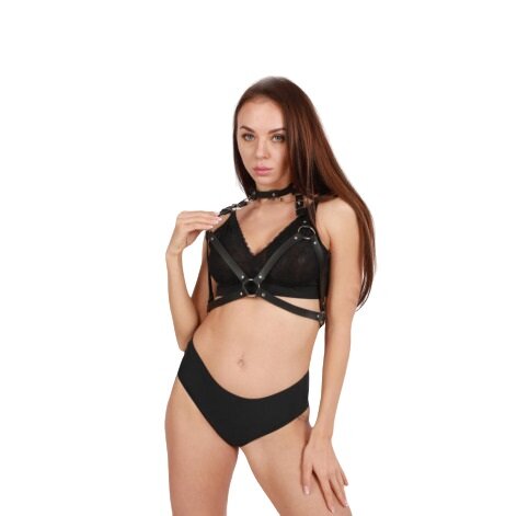 JGF Toys Harness Punk Bra Piele Ecologica Negru S-L JGF Lingerie