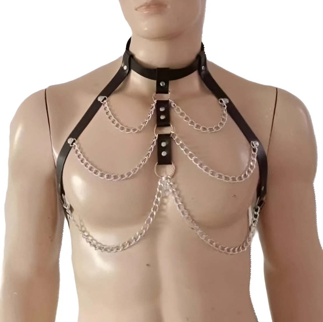 JGF Toys Sistem Harness Piept Fetish Chains Negru JGF Lingerie