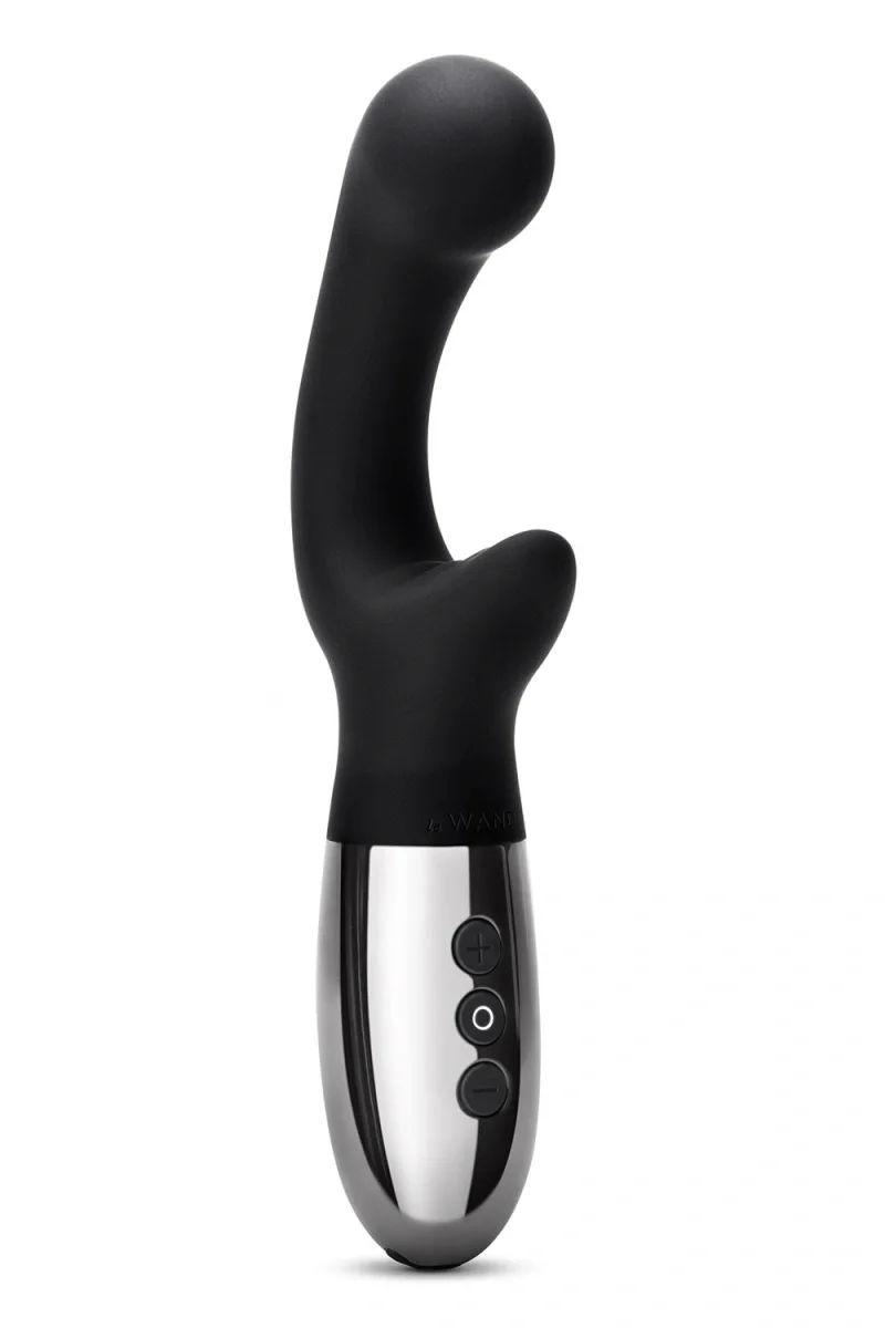 Le Wand Vibrator XO 15 Moduri Vibratii 6 Intensitati de Viteza Silicon USB Negru 19 cm