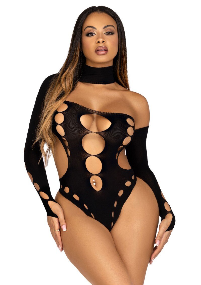 Leg Avenue Body Sexy cu Maneci Negru S-L