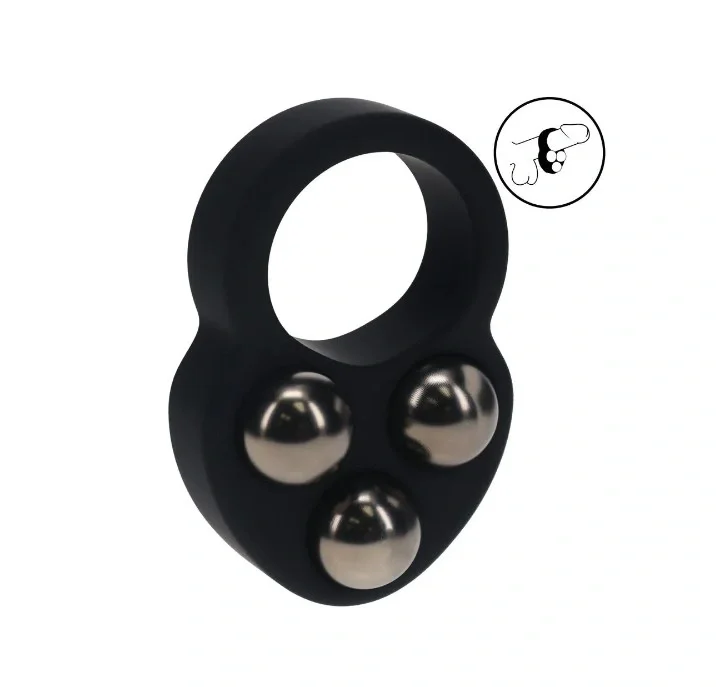LEVELZ Inel de Penis Triple Weighted Ball Silicon Negru 190 gr