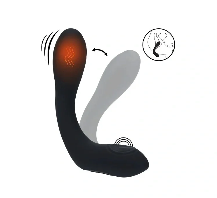 LEVELZ Stimulator Prostata Bendable 10 Moduri Vibratii 10 Moduri Pulsatii Functie de Incalzire Silicon USB Negru