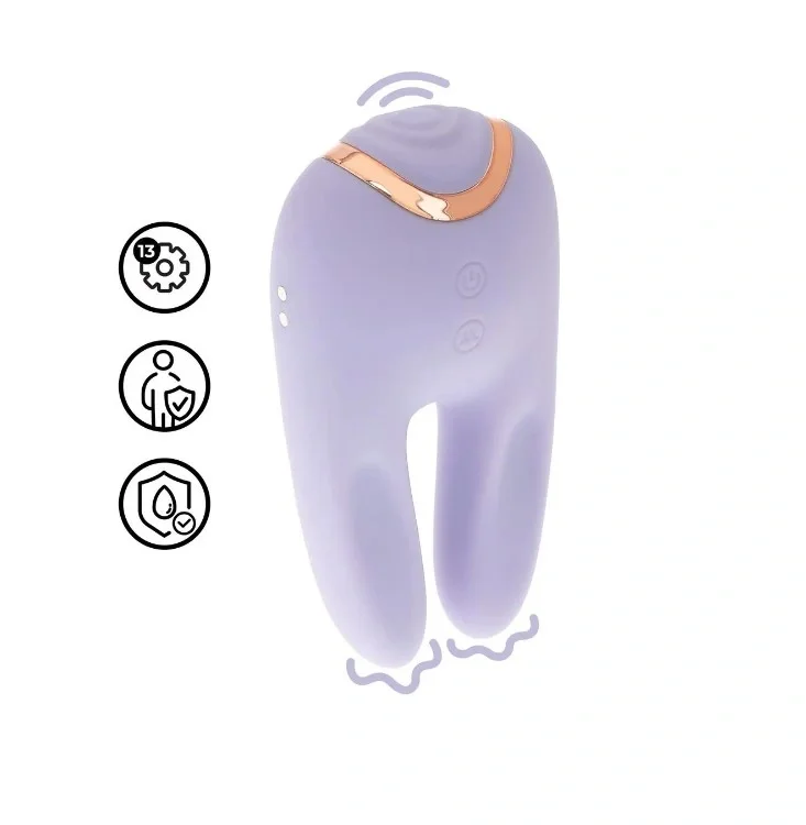 Loveline Stimulator Bonnie Double-Ended 13 Moduri Tapare Silicon USB Mov 11 cm