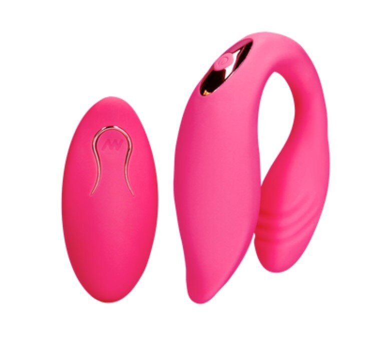Loveline Vibrator Cuplu Couple Toy Remote Control 10 Moduri Vibratii Silicon USB Roz