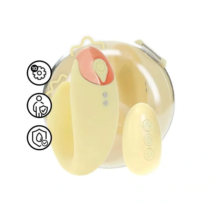 Loveline Vibrator Daydream Remote Control 10 Moduri Vibratii Silicon USB Magnetic Galben 8.5 cm