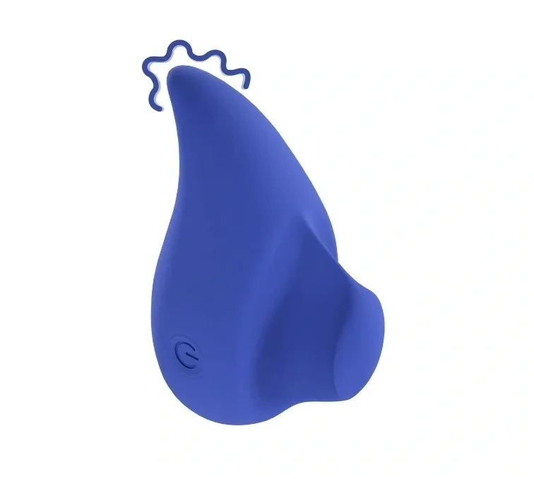 Loveline Vibrator Ergo Grip Lay On 10 Moduri Vibratii Silicon USB Albastru 7.5 cm