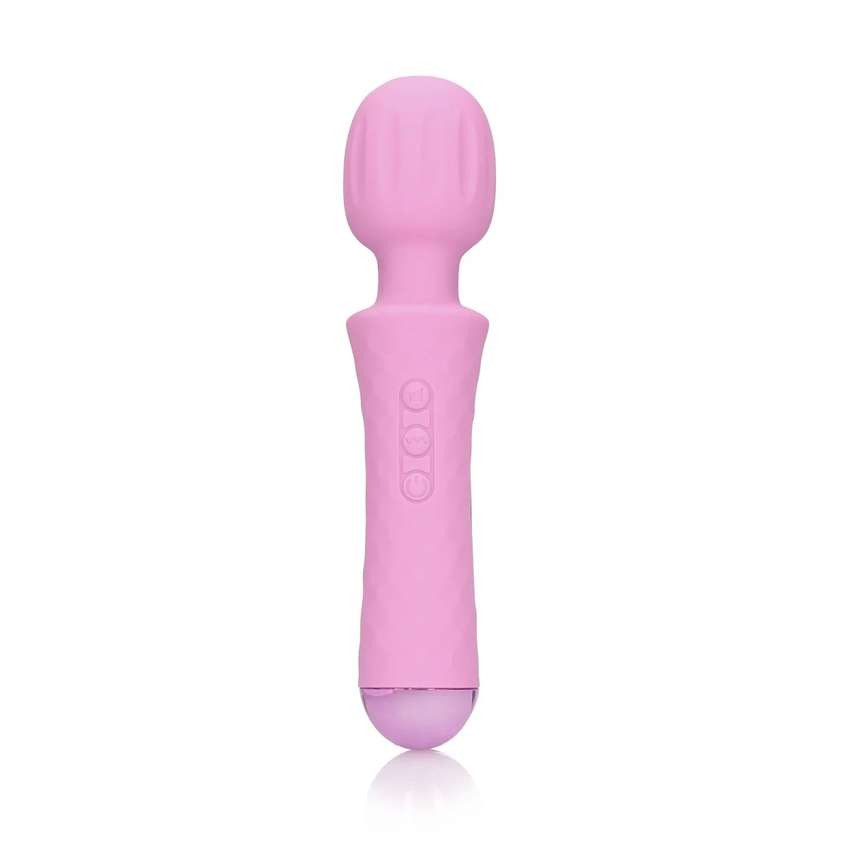 Loveline Vibrator Masaj Small Wand Vibrator 20 Moduri Vibratii 8 Intensitati Silicon USB Roz 20.7 cm