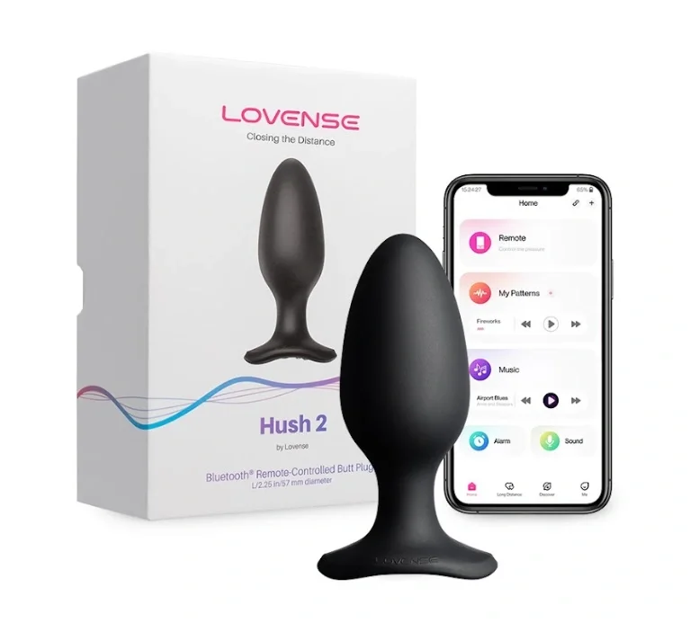Lovense Dop Anal cu Vibratii Hush 2 Bluetooth Control L - 5.7 cm
