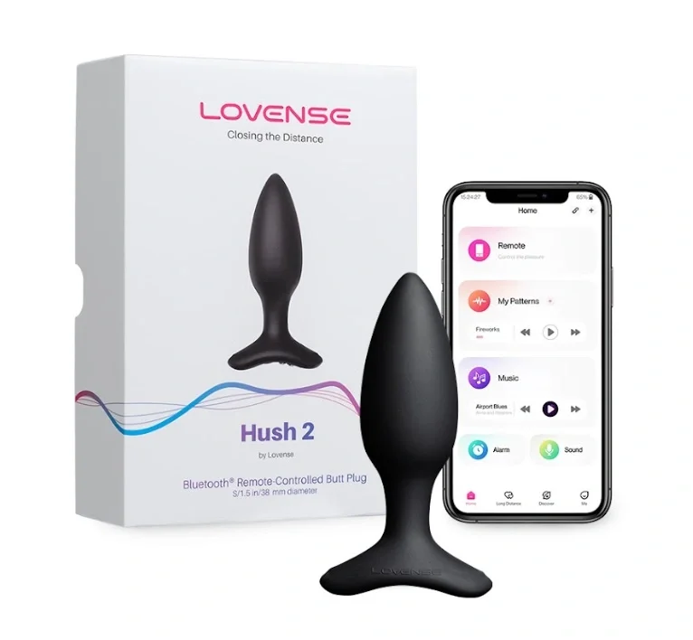 Lovense Dop Anal cu Vibratii Hush 2 Bluetooth Control S - 3.8 cm