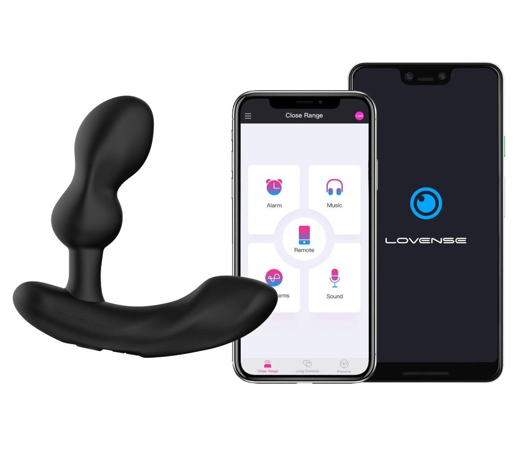 Lovense Stimulator Prostata Edge 2 Bluetooth Control Free App Silicon Negru