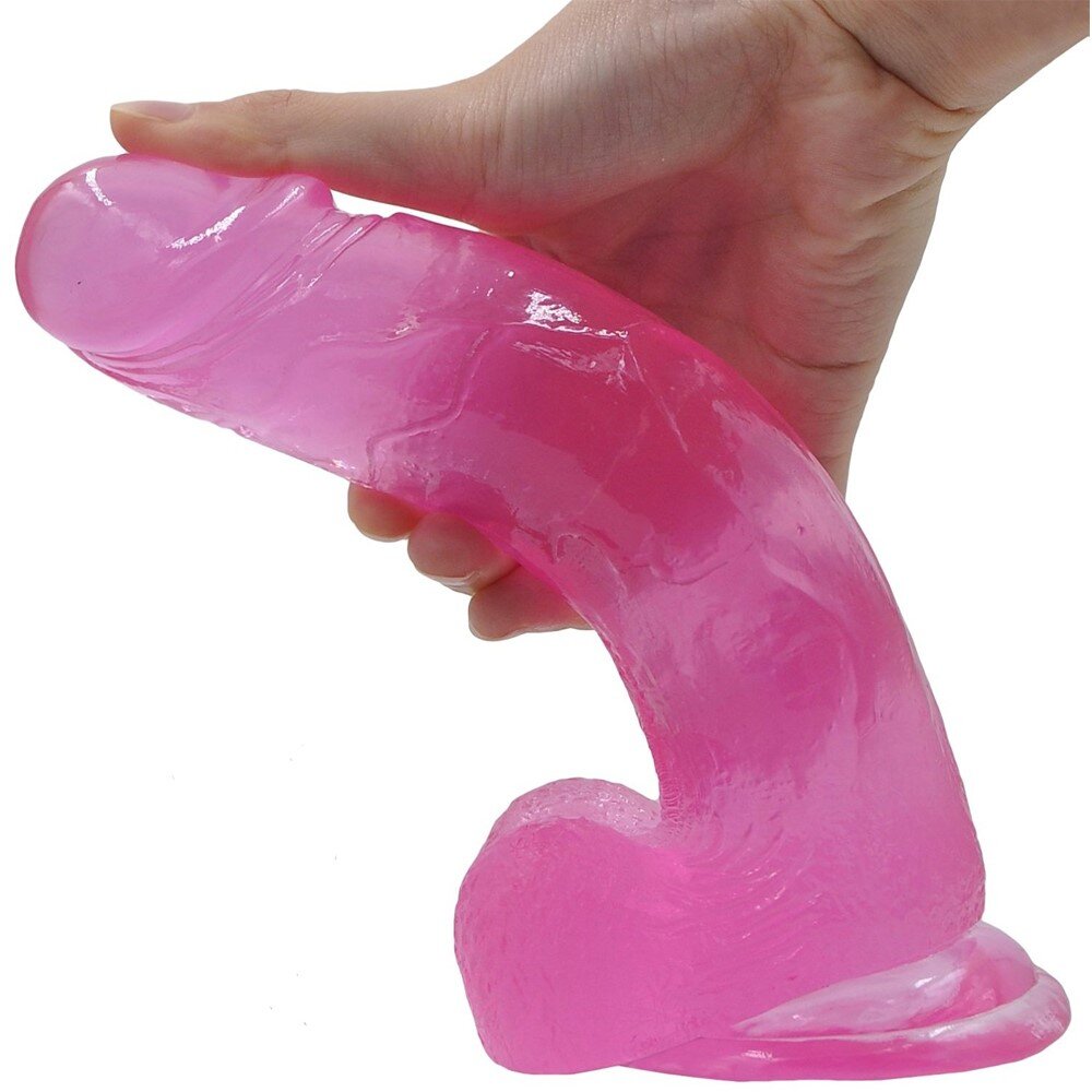 LoveToy Dildo Large Jelly Studs Roz 20 cm