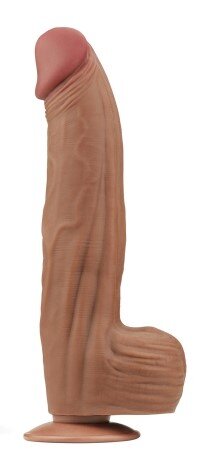 LoveToy Dildo Realist King Sized Sliding Skin TPE Maro Deschis 31 cm