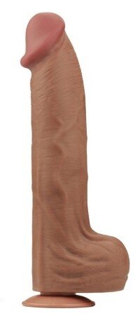LoveToy Dildo Realist King Sized Sliding Skin TPE Maro Deschis 36 cm