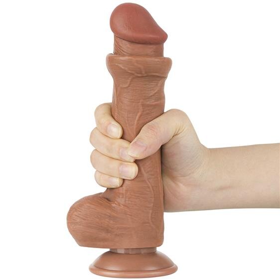 LoveToy Dildo Realist Sliding Skin Dual Layer TPE Maro Deschis 20.8 cm