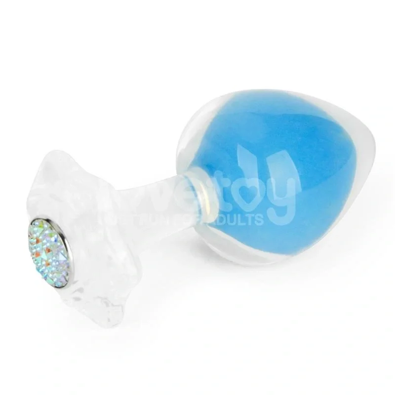 LoveToy Dop Anal Gemoria Glow in the Dark Silicon Albastru 11.3 cm