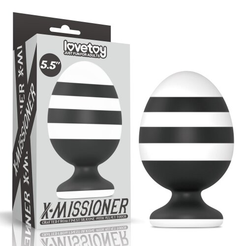 LoveToy Dop Anal X-Missioner Silicon Negru/Alb 14 cm