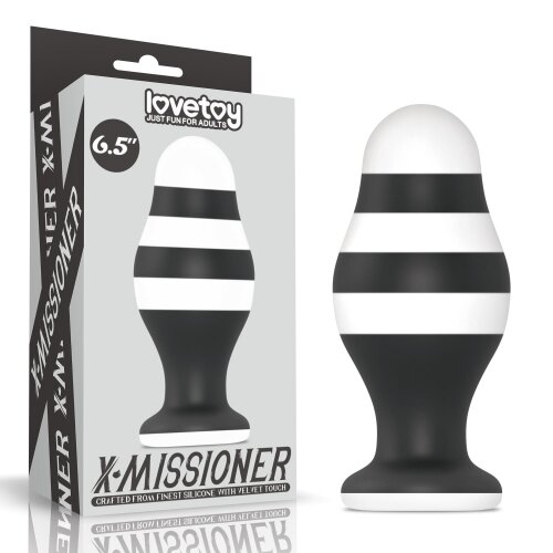 LoveToy Dop Anal X-Missioner Silicon Negru/Alb 17 cm