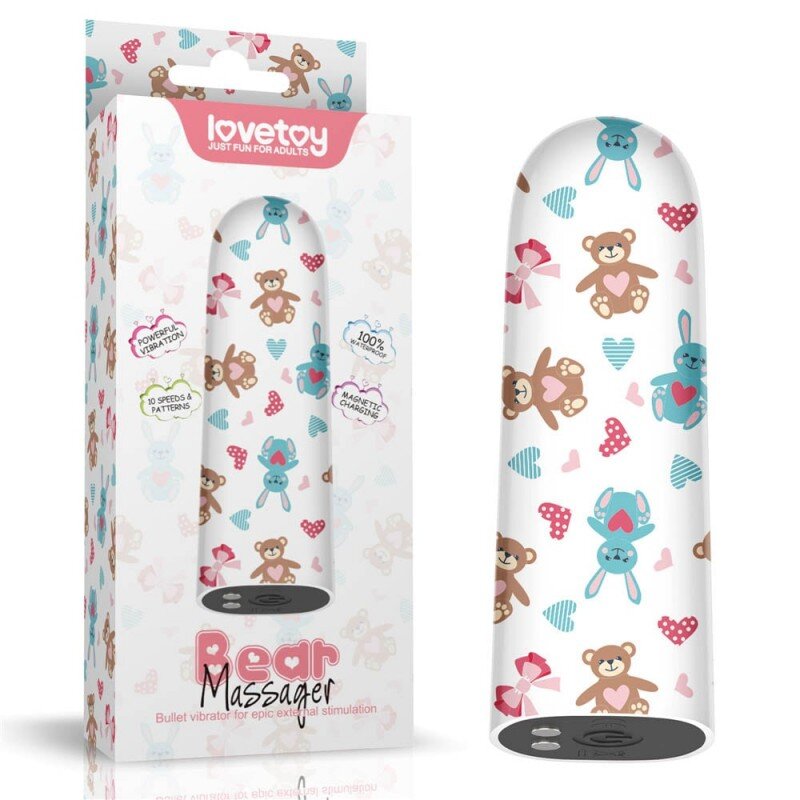 LoveToy Glont Vibrator Bear Massager 10 Moduri Vibratii Puternice ABS USB 8.5 cm