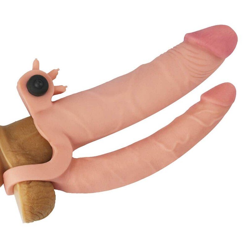 LoveToy Manson Penis Dublu cu Vibratii Pleasure X-Tender Add 1