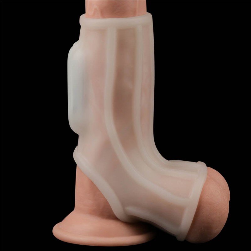 LoveToy Manson Penis si Testicule Knights Ring Ridge cu Vibratii