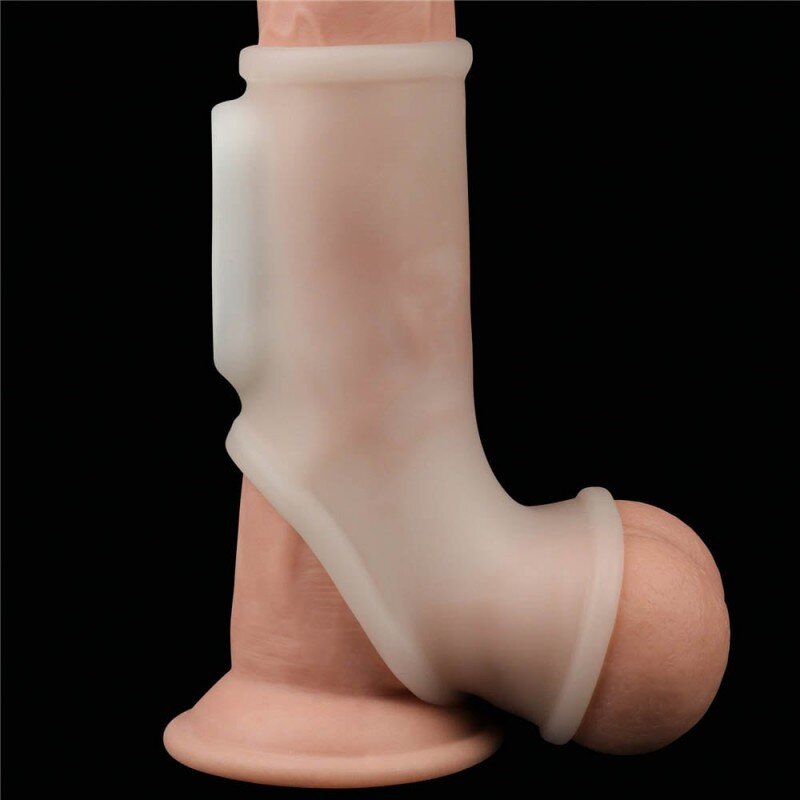 LoveToy Manson Penis si Testicule Knights Ring Silk cu Vibratii