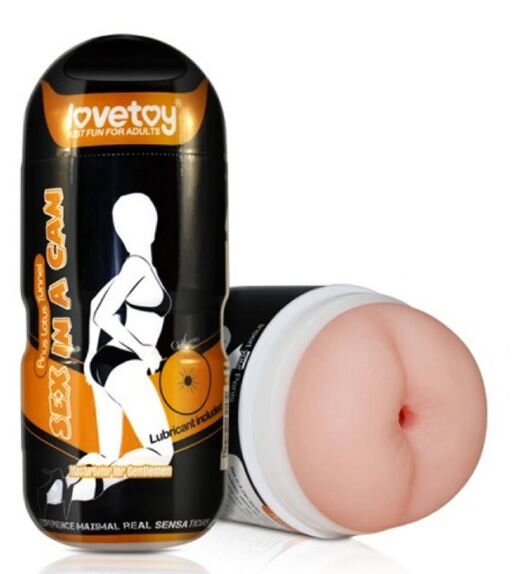 LoveToy Masturbator Anus Sex in a Can Lotus cu Vibratii