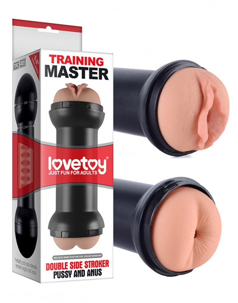 LoveToy Masturbator Dublu Training Master Double Side Stroker Pussy and Anus