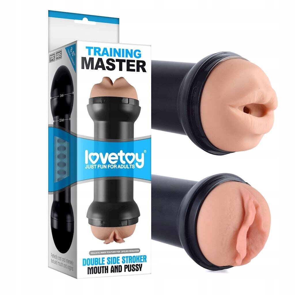 LoveToy Masturbator Dublu Training Master Double Side Stroker Pussy and Mouth