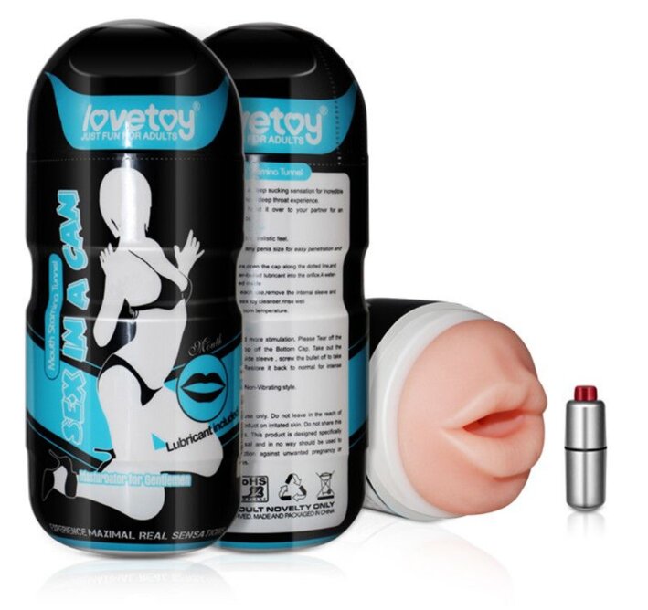 LoveToy Masturbator Mouth Stamina Tunnel Sex In A Can Cu Vibratii