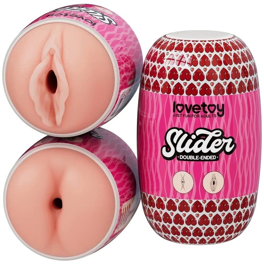 LoveToy Masturbator Slider Double-Ended Anus si Vagin TPE Natural