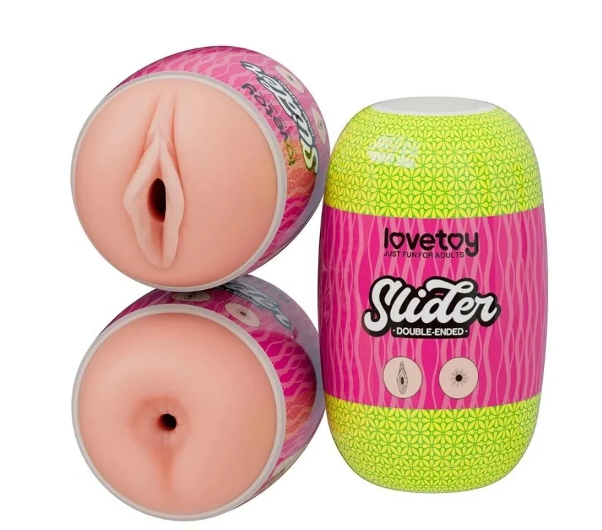 LoveToy Masturbator Slider Double-Ended Vagin si Anus TPE Natural