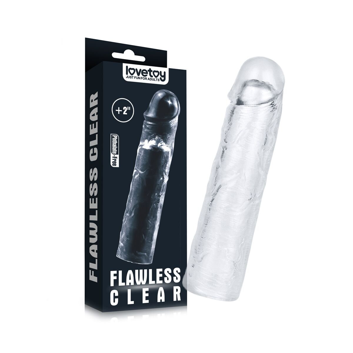 LoveToy Prelungitor Penis Flawless Clear TPE +5 cm