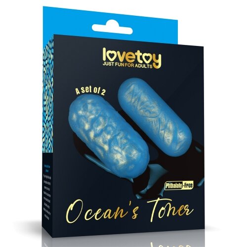 LoveToy Set 2 Bile Kegel Ocean's Toner Egg Set Silicon Albastru