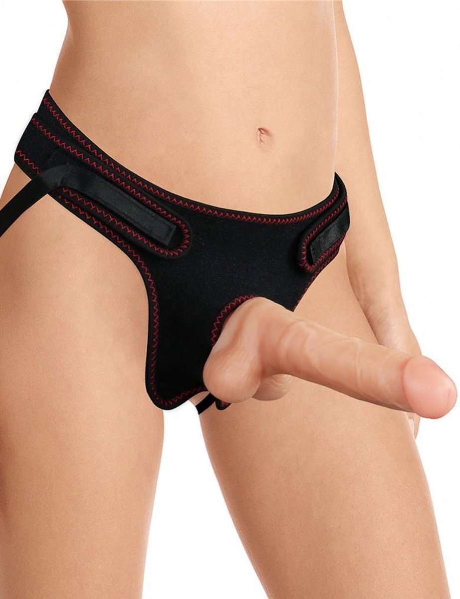 LoveToy Strap On Easy Dildo cu Testicule Detasabil Natural 20 cm