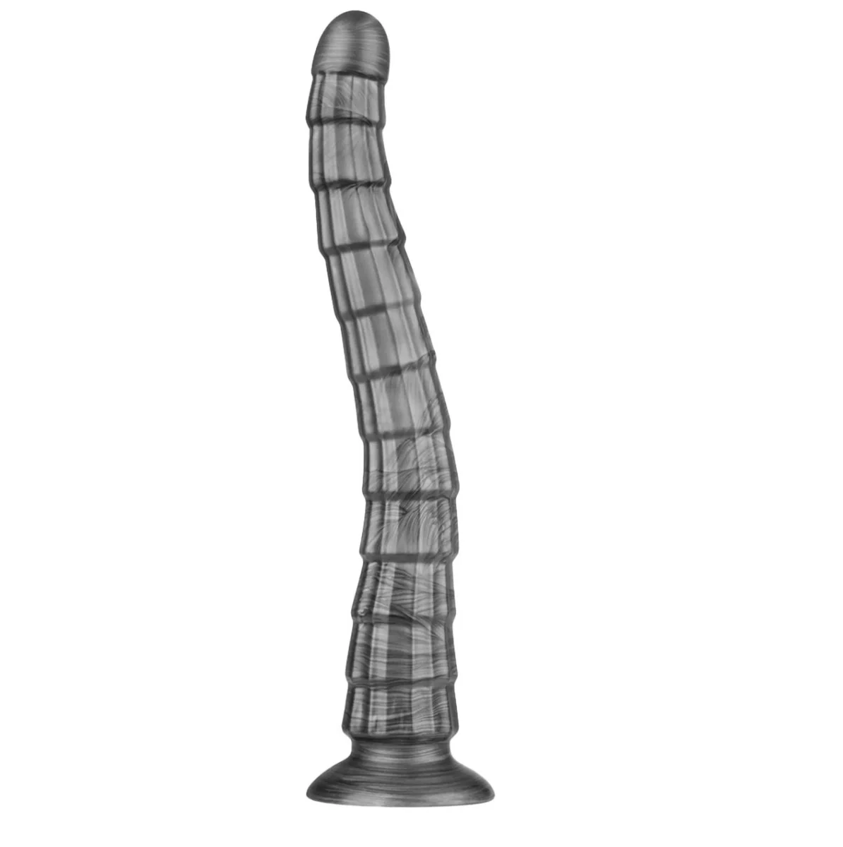 LoveToy Vibrator King Sized Vibrax Slider 10 Moduri Vibratii PVC USB Argintiu 37 cm