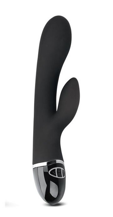 LoveToy Vibrator Rabbit O-Sensual Clit Duo Climax 7 Moduri Vibratii Silicon USB Negru 22 cm