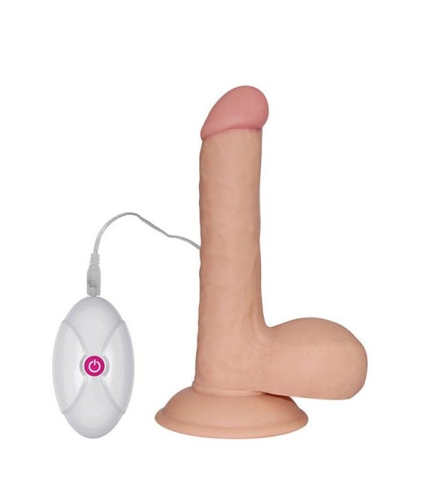 LoveToy Vibrator Realist Ultra Soft Dude 10 Moduri Vibratii Natural 19 cm