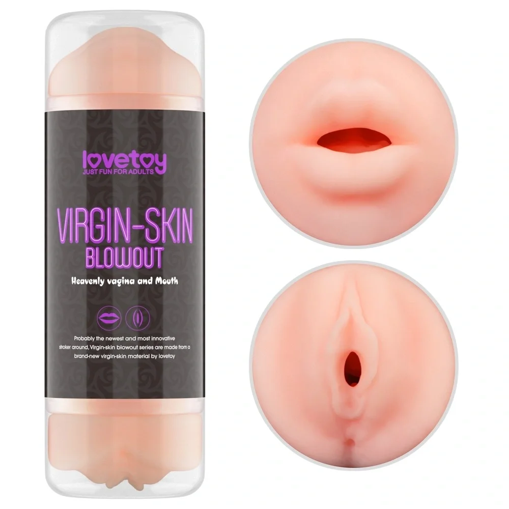 LoveToy Virgin-skin Blowout Double Side Stroker Vagina and Mouth