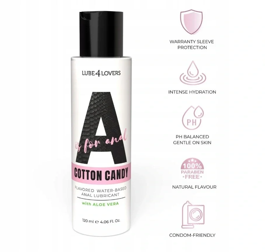 Lube4lovers Lubrifiant Anal pe Baza de Apa Aroma Vata pe Bat A is for Anal cu Aloe Vera 120 ml