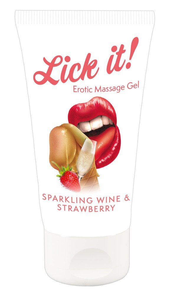 Lubry Lubrifiant Comestibil Lick-It Vin Spumant si Capsuni 50 ml