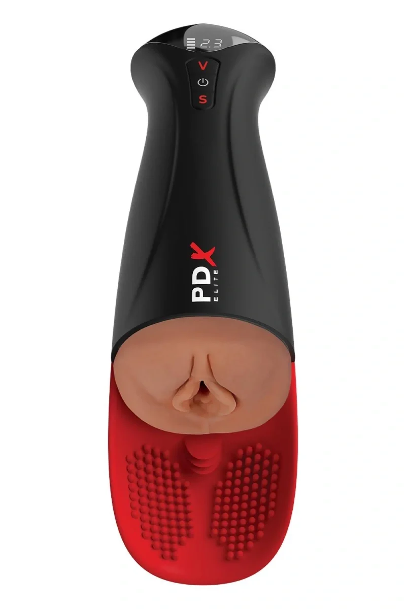  Masturbator Vagin Fuck-O-Matic Pro XL 5 Moduri Vibratie 5 Moduri Suctiune Maro 35 cm