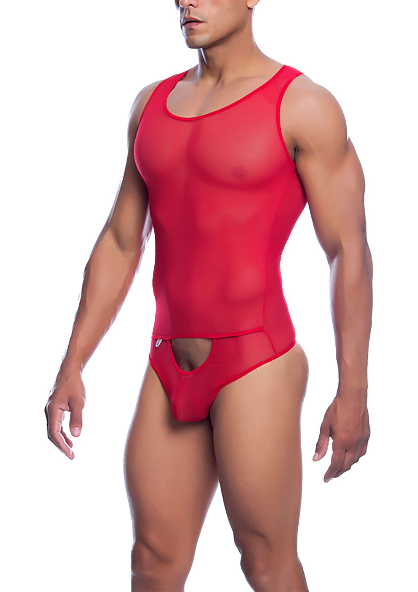 MOB Eroticwear Body Sexy Tullet Style Rosu L/XL