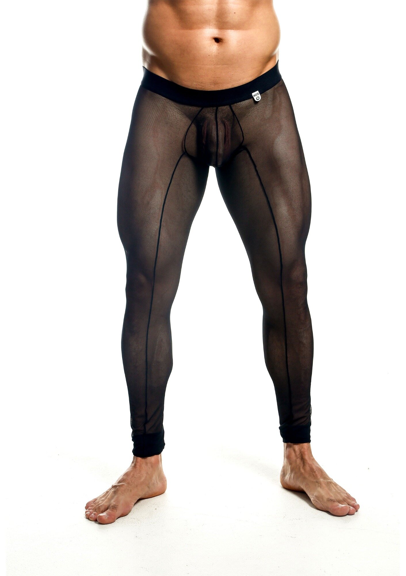 MOB Eroticwear Colanti din Plasa Elastica pentru Barbati Negru S