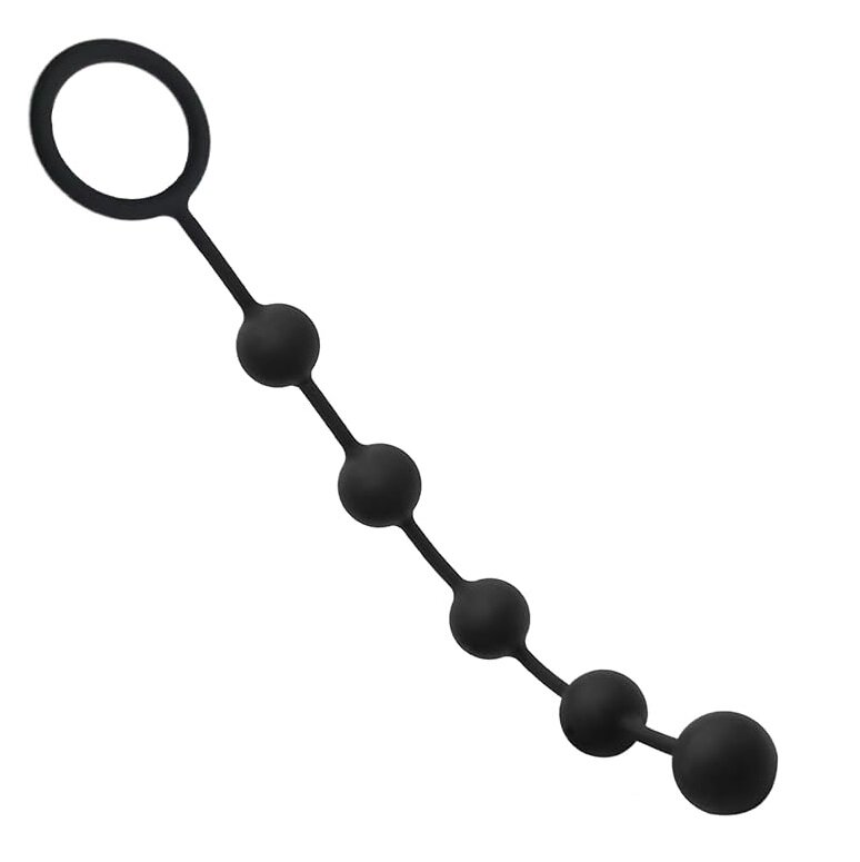 Mokko Toys Bile Anale Cipher Beads Long Silicon Negru 34 cm Simply Fun