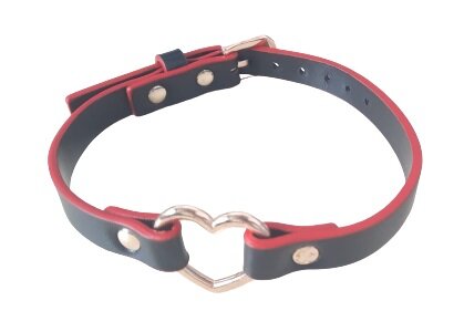 Mokko Toys Choker Golden Heart Rosu/Negru