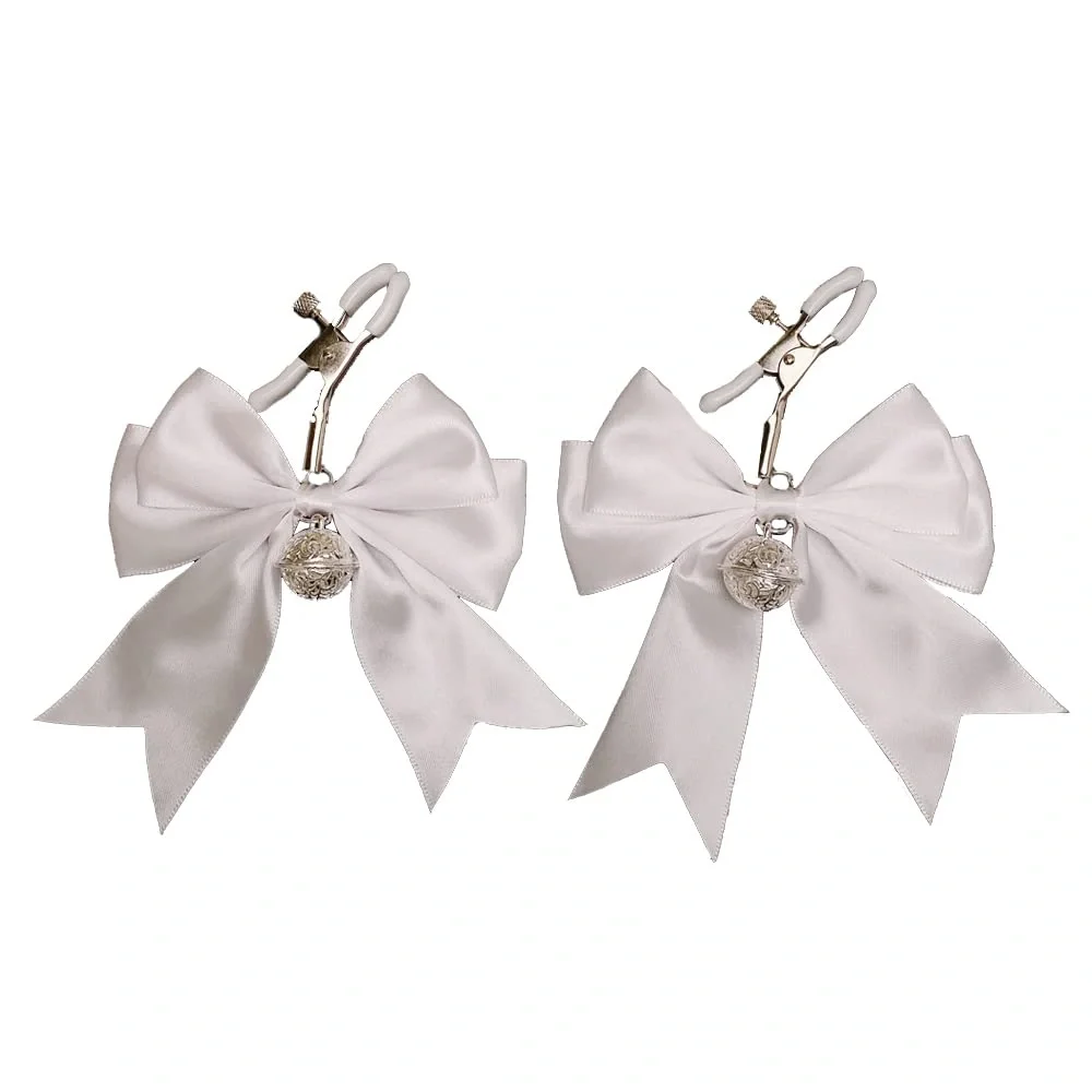 Mokko Toys Clame Sfarcuri Cute Bow cu Clopotei Alb