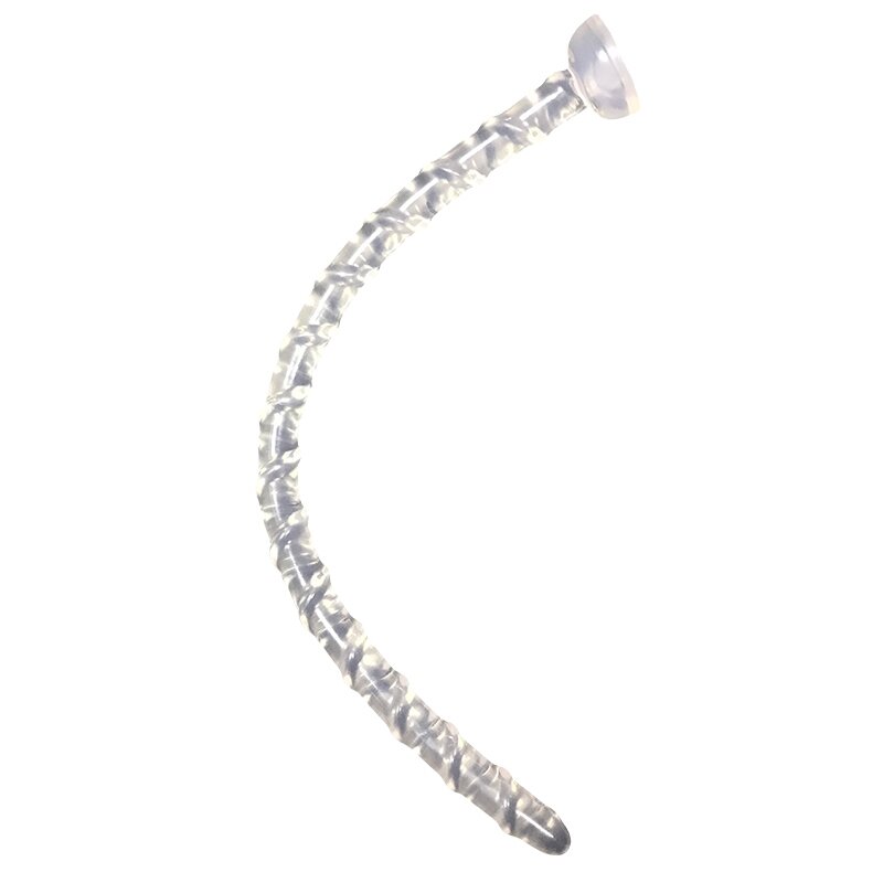 Mokko Toys Dildo Anal cu Ventuza Spirala Clear 47 cm